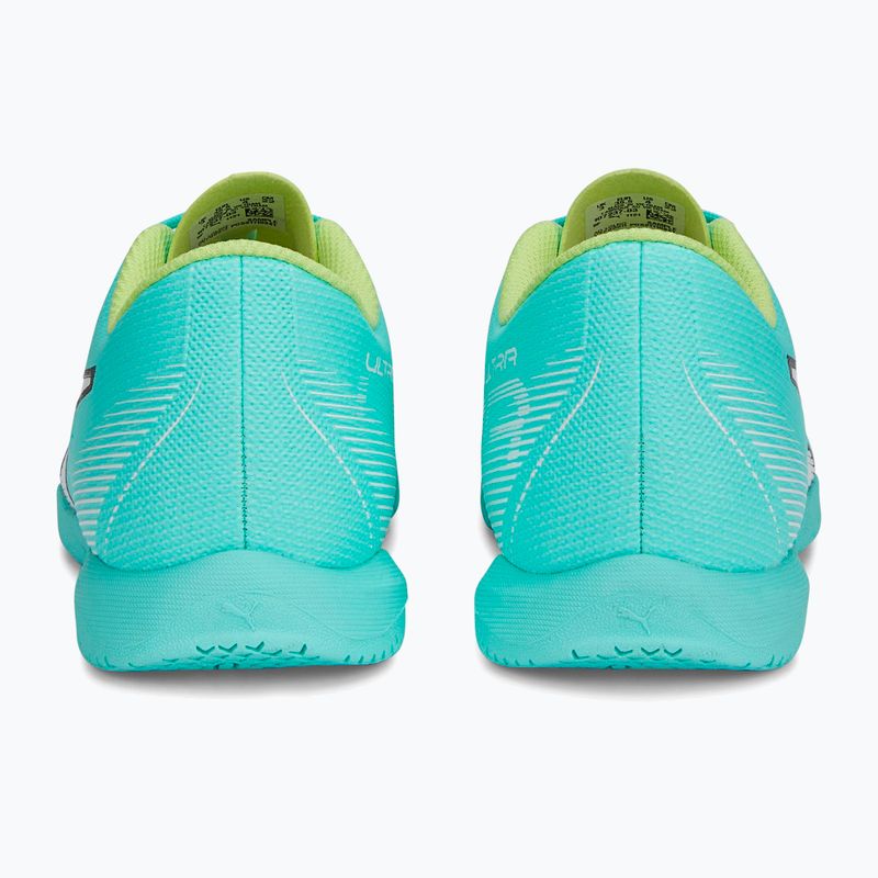 Scarpe da calcio PUMA Ultra Play IT da bambino, color menta piperita elettrica/puma bianca/giallo veloce 12