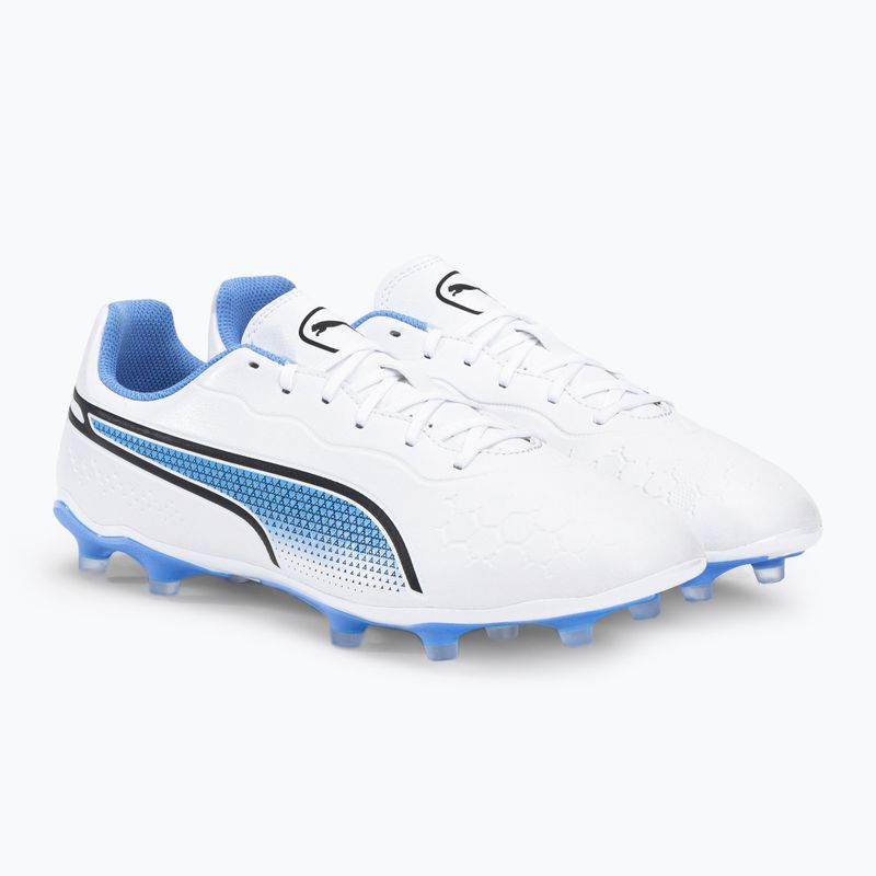 PUMA King Match FG/AG scarpe da calcio uomo puma bianco/nero/blu glimmer/ultra orange 4