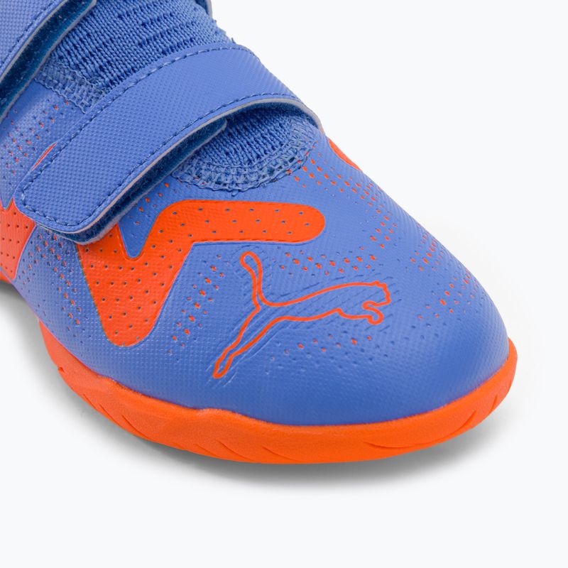Scarpe da calcio PUMA Future Play IT V blu glimmer/puma bianco/ultra arancione per bambini 7
