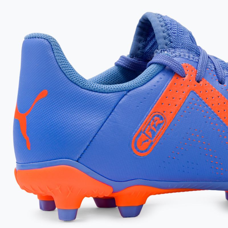 Scarpe da calcio PUMA Future Play FG/AG blu glimmer/puma bianco/ultra arancione per bambini 10