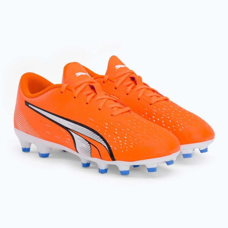 PUMA Ultra Play FG/AG ultra arancione/puma bianco/blu glimmer scarpe da calcio per bambini 4