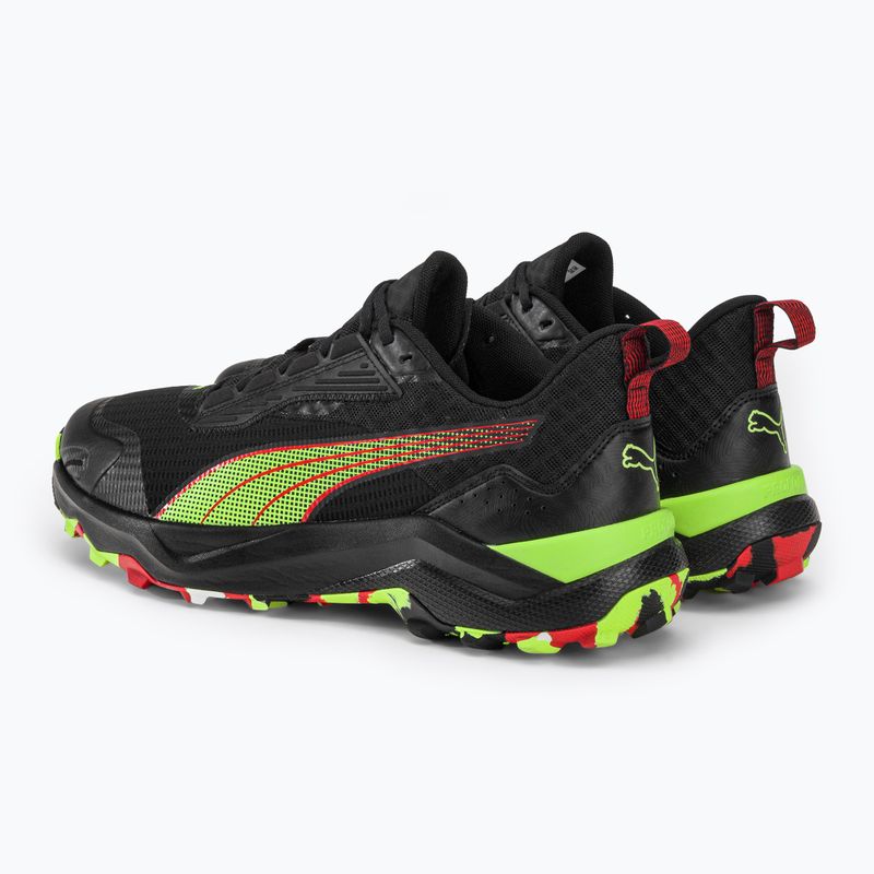 Scarpe da corsa da uomo PUMA Obstruct Profoam Bold puma nero/puma rosso/giallo veloce 3