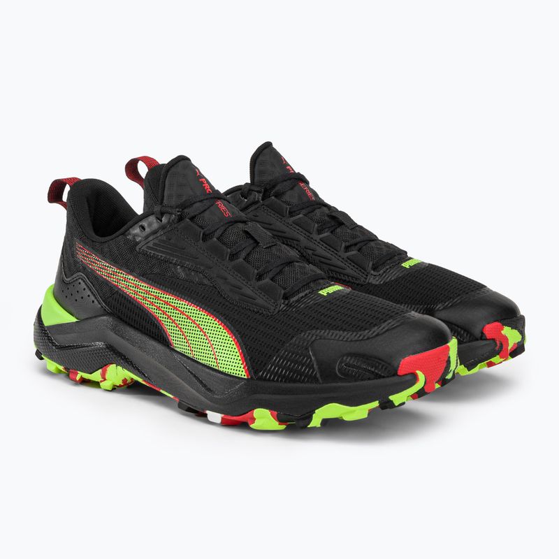 Scarpe da corsa da uomo PUMA Obstruct Profoam Bold puma nero/puma rosso/giallo veloce 4