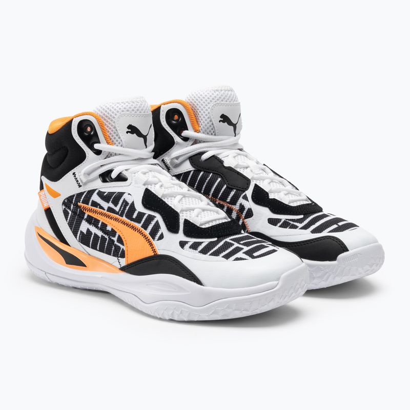 Scarpe da basket uomo PUMA Playmaker Pro Mid Block Party puma bianco 4