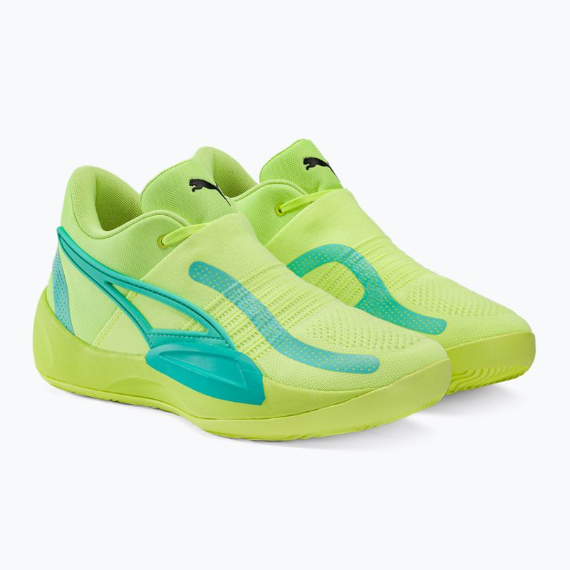 Scarpe da basket da uomo PUMA Rise Nitro fast yellow/electric peppermint 4