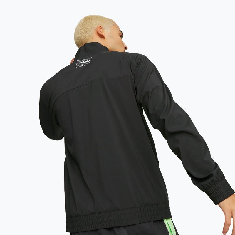 Felpa da allenamento da uomo PUMA Fit Heritage Woven 1/2 Zip puma nero/fizzy lime 3