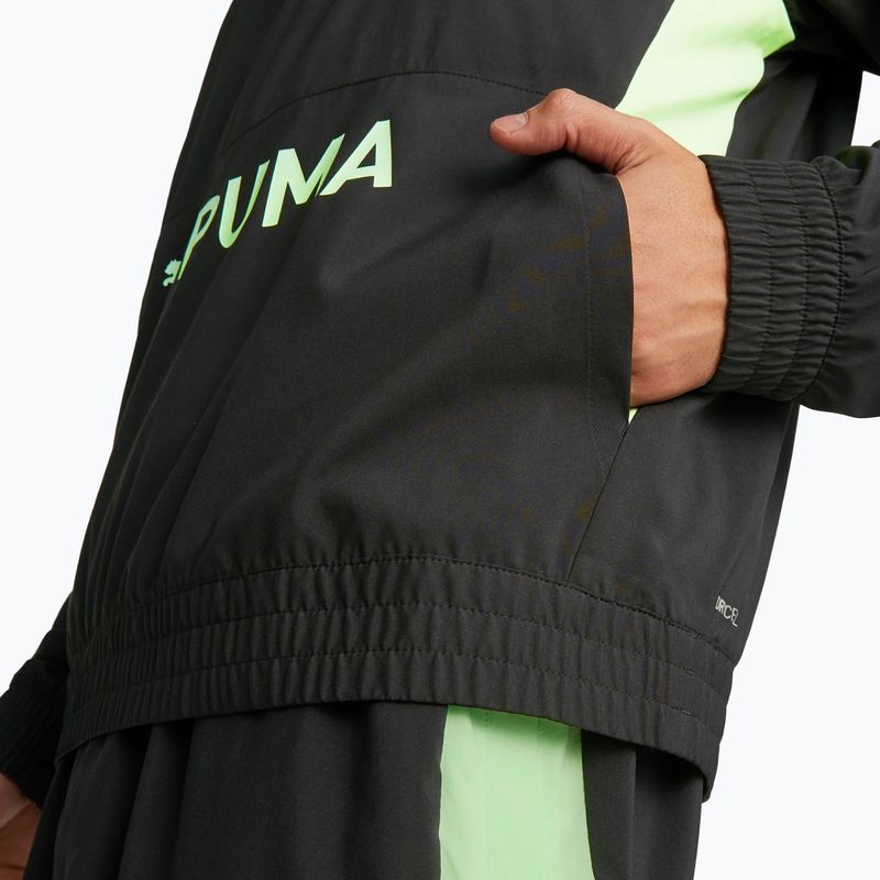 Felpa da allenamento da uomo PUMA Fit Heritage Woven 1/2 Zip puma nero/fizzy lime 5