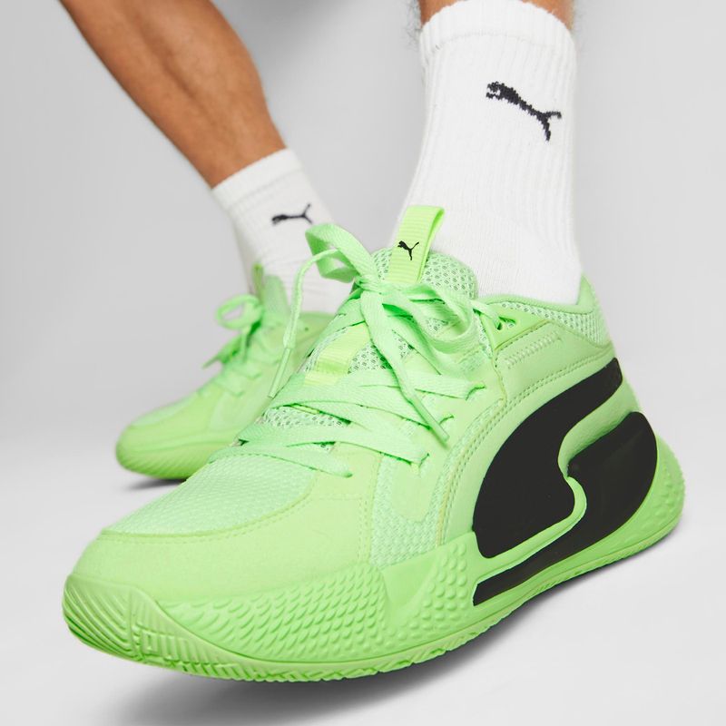 PUMA Court Rider Chaos scarpe da basket uomo fizzy lime/puma nero 2