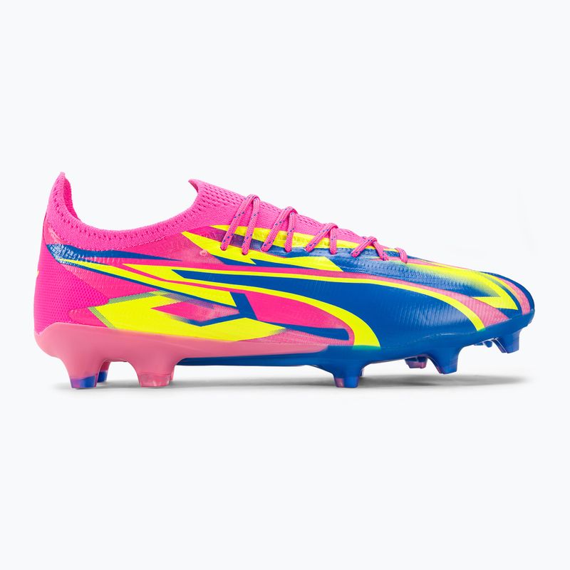 Scarpe da calcio da uomo PUMA Ultra Ultimate Energy FG/AG rosa luminoso/ultra blu/giallo allerta 2
