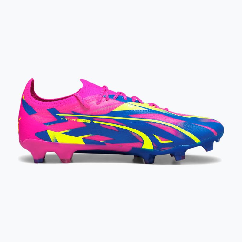 Scarpe da calcio da uomo PUMA Ultra Ultimate Energy FG/AG rosa luminoso/ultra blu/giallo allerta 12