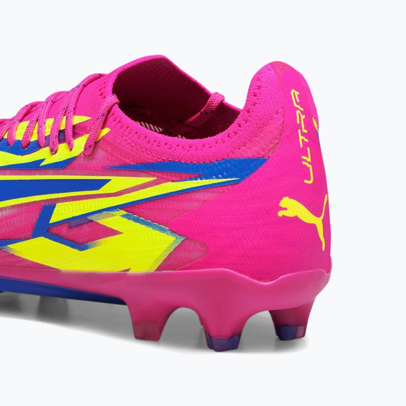 Scarpe da calcio da uomo PUMA Ultra Ultimate Energy FG/AG rosa luminoso/ultra blu/giallo allerta 14