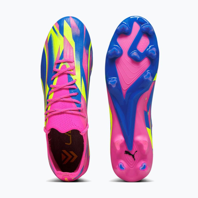 Scarpe da calcio da uomo PUMA Ultra Ultimate Energy FG/AG rosa luminoso/ultra blu/giallo allerta 15