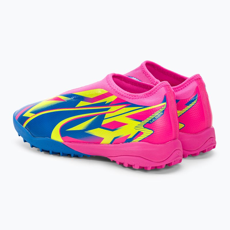 Scarpe da calcio per bambini PUMA Ultra Match LL Energy TT + Mid rosa luminoso/ultra blu/giallo allerta 3