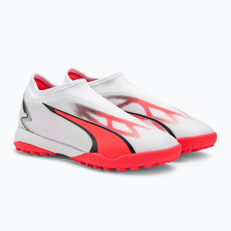 Scarpe da calcio per bambini PUMA Ultra Match Ll TT + Mid puma bianco/puma nero/arancio 4