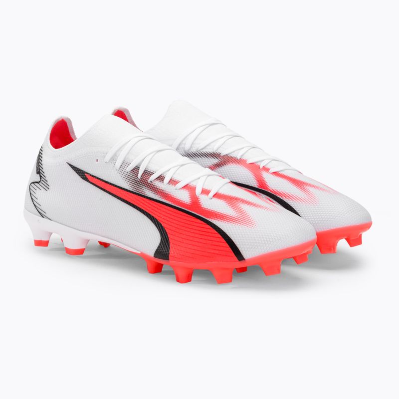 PUMA Ultra Match FG/AG scarpe da calcio uomo puma bianco/puma nero/fire orchid 4