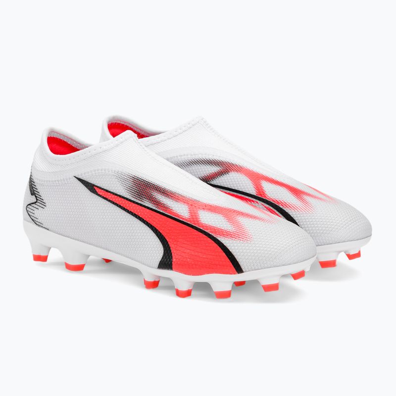 PUMA Ultra Match LL FG/AG scarpe da calcio per bambini puma bianco/puma nero/fire orchid 4