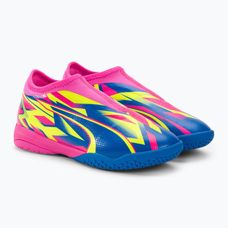 Scarpe da calcio per bambini PUMA Ultra Match LL Energy IT + Mid rosa luminoso/ultra blu/giallo allerta 4