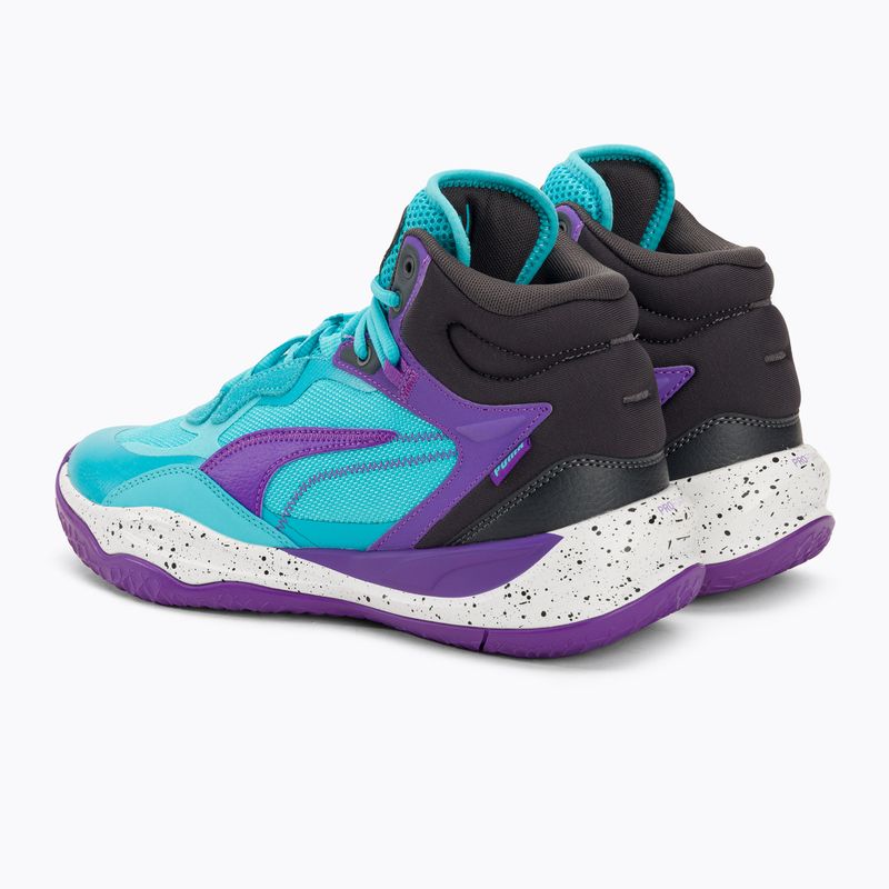 Scarpe da basket da uomo PUMA Playmaker Pro Mid purple glimmer/bright aqua/strong gray/white 3