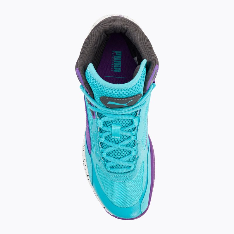 Scarpe da basket da uomo PUMA Playmaker Pro Mid purple glimmer/bright aqua/strong gray/white 6