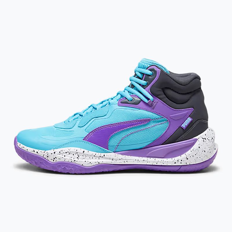 Scarpe da basket da uomo PUMA Playmaker Pro Mid purple glimmer/bright aqua/strong gray/white 7