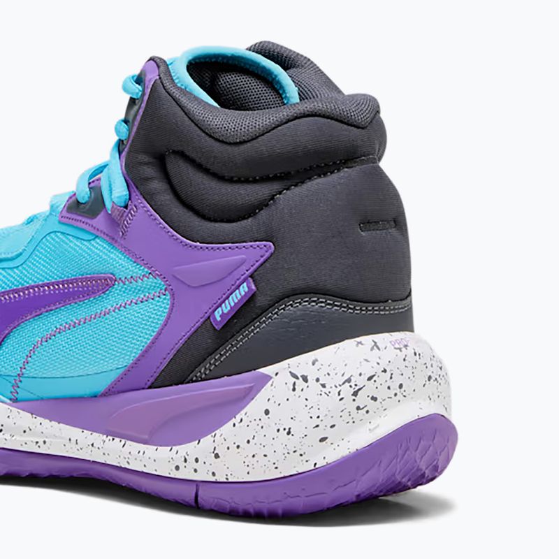 Scarpe da basket da uomo PUMA Playmaker Pro Mid purple glimmer/bright aqua/strong gray/white 11