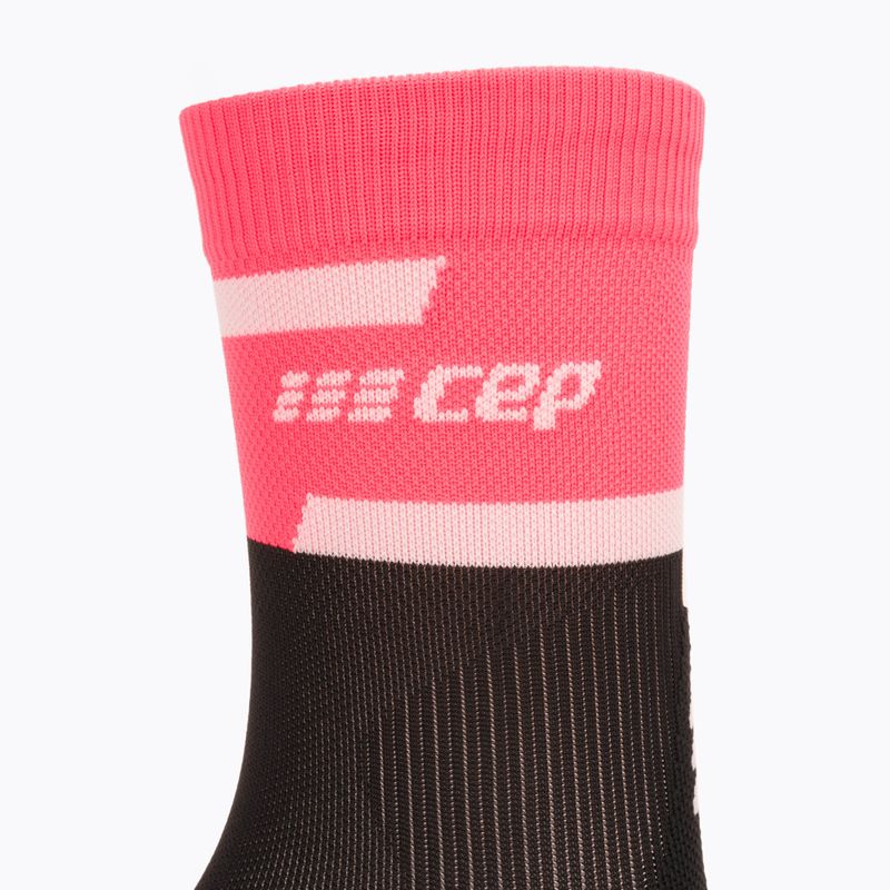CEP Calzini da corsa a compressione da donna 4.0 taglio medio rosa/nero 3