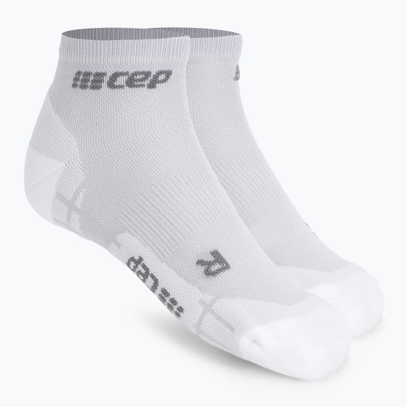 CEP Ultralight Low Cut carbonio bianco calze da corsa a compressione da uomo