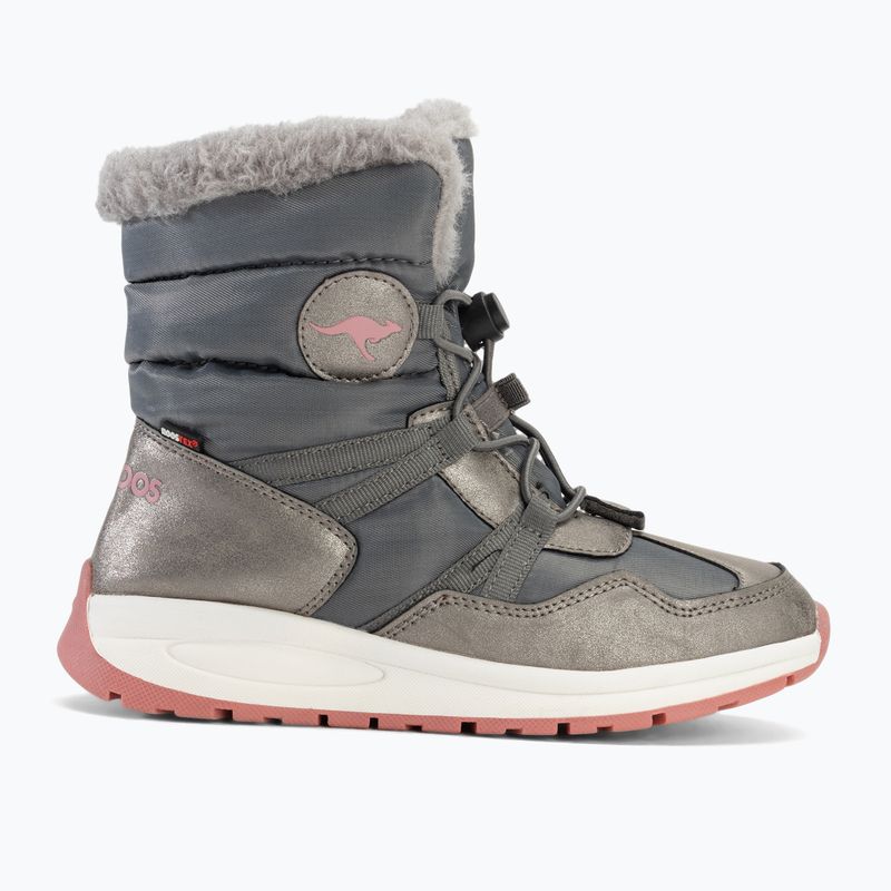 KangaROOS K-PE Ski RTX grigio acciaio / rosa polveroso scarponi da neve junior 2