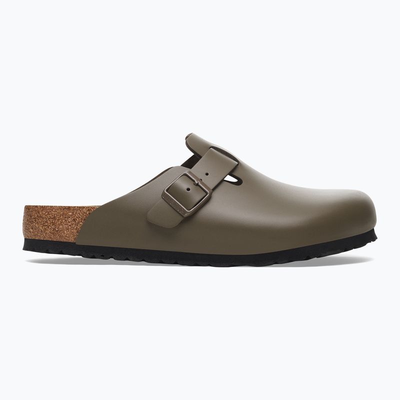 BIRKENSTOCK infradito Boston NL regolare in pelle liscia grigio cemento 2