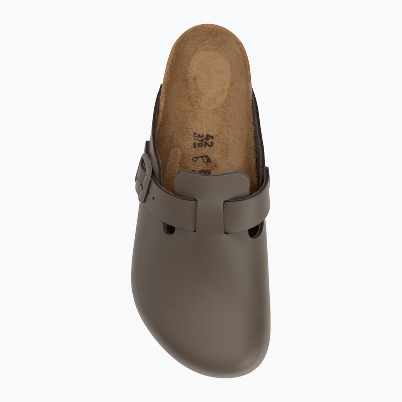 BIRKENSTOCK infradito Boston NL regolare in pelle liscia grigio cemento 5
