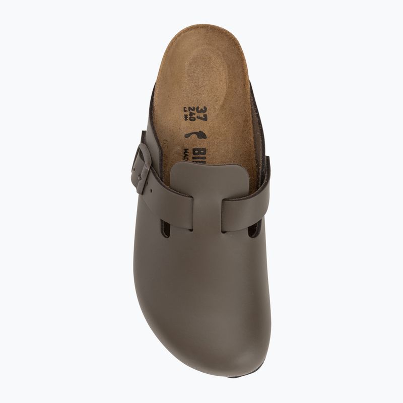 BIRKENSTOCK infradito Boston NL Narrow pelle liscia grigio cemento 5