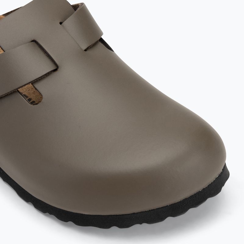 BIRKENSTOCK infradito Boston NL Narrow pelle liscia grigio cemento 7