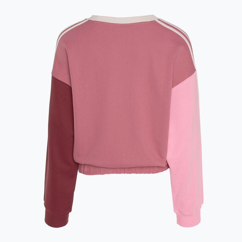 Felpa adidas Essentials 3-Stripes Crop rosa strata/shadow red/bliss pink/wonder quartz da donna 2