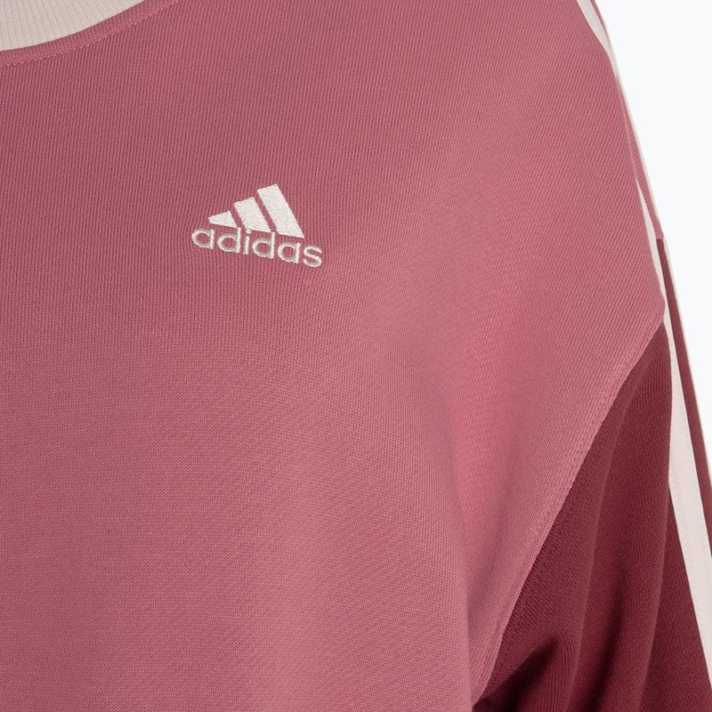 Felpa adidas Essentials 3-Stripes Crop rosa strata/shadow red/bliss pink/wonder quartz da donna 4