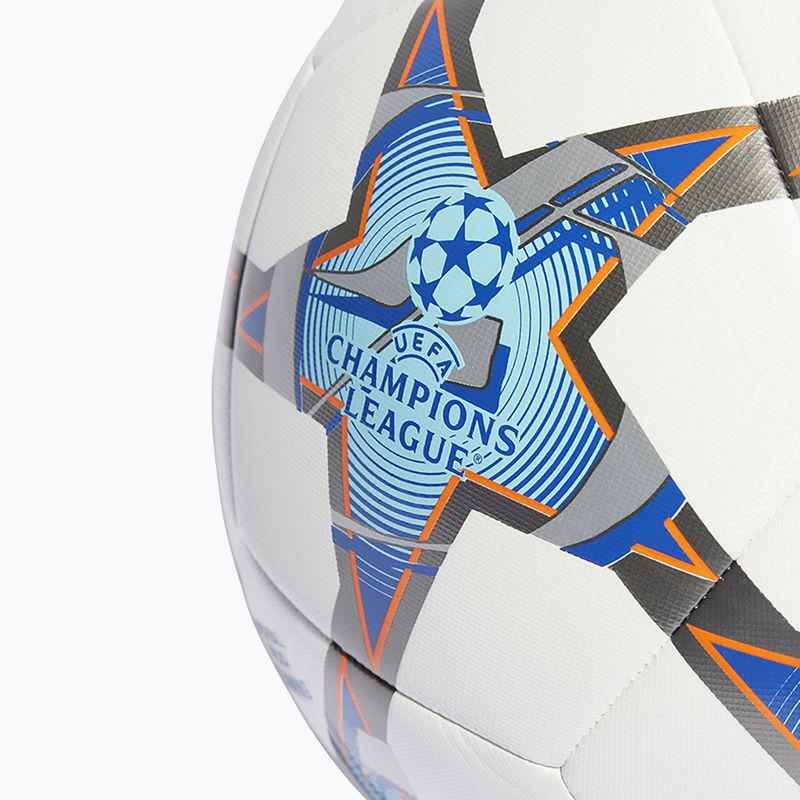 Adidas UCL formazione calcio 23/24 bianco / argento metallico / ciano brillante / royal dimensioni 4 3
