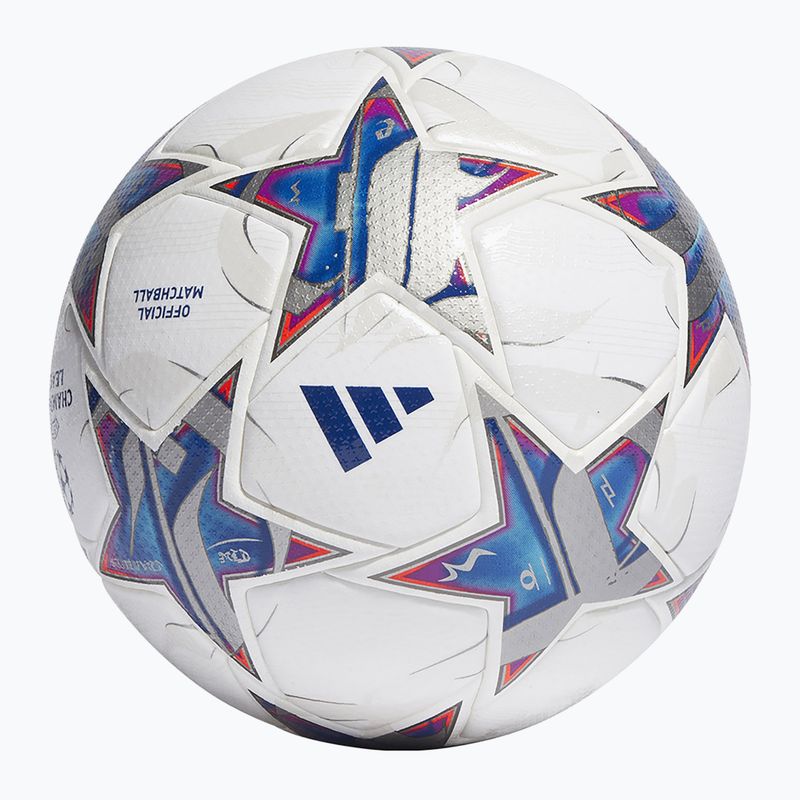 adidas UCL PRO 23/24 calcio bianco / argento metallico / ciano brillante / blu reale dimensioni 5 2