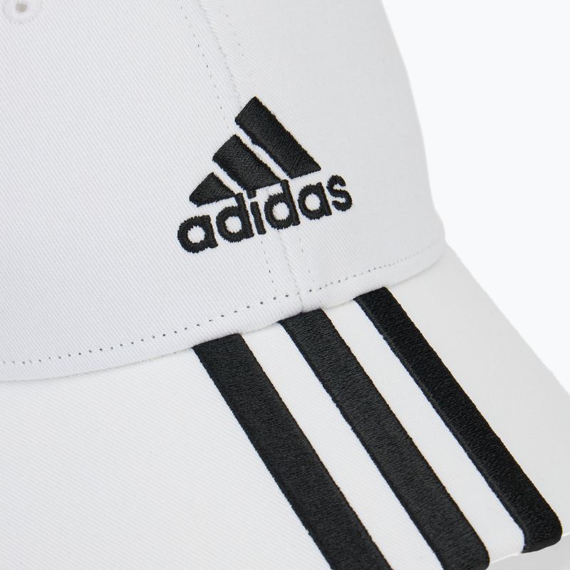 Cappello da baseball adidas 3-Stripes Cotton Twill bianco/nero 3