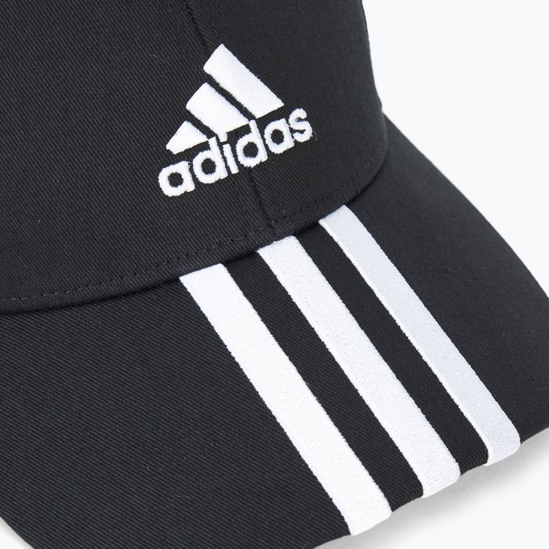 Berretto da baseball adidas 3-Stripes Cotton Twill nero/bianco 3