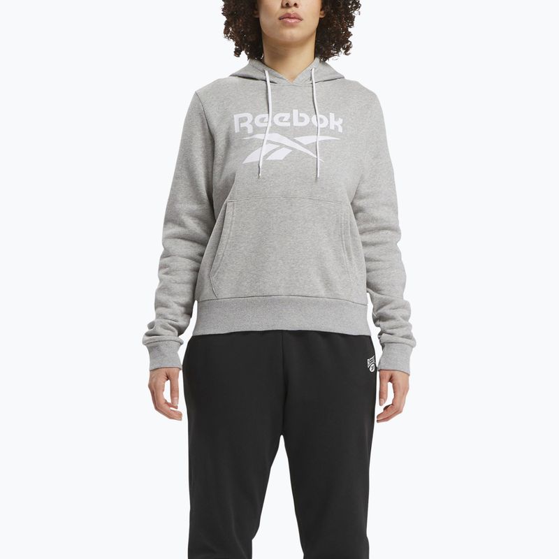 Felpa Reebok Identity Big Logo Fleece donna, grigio heather medio