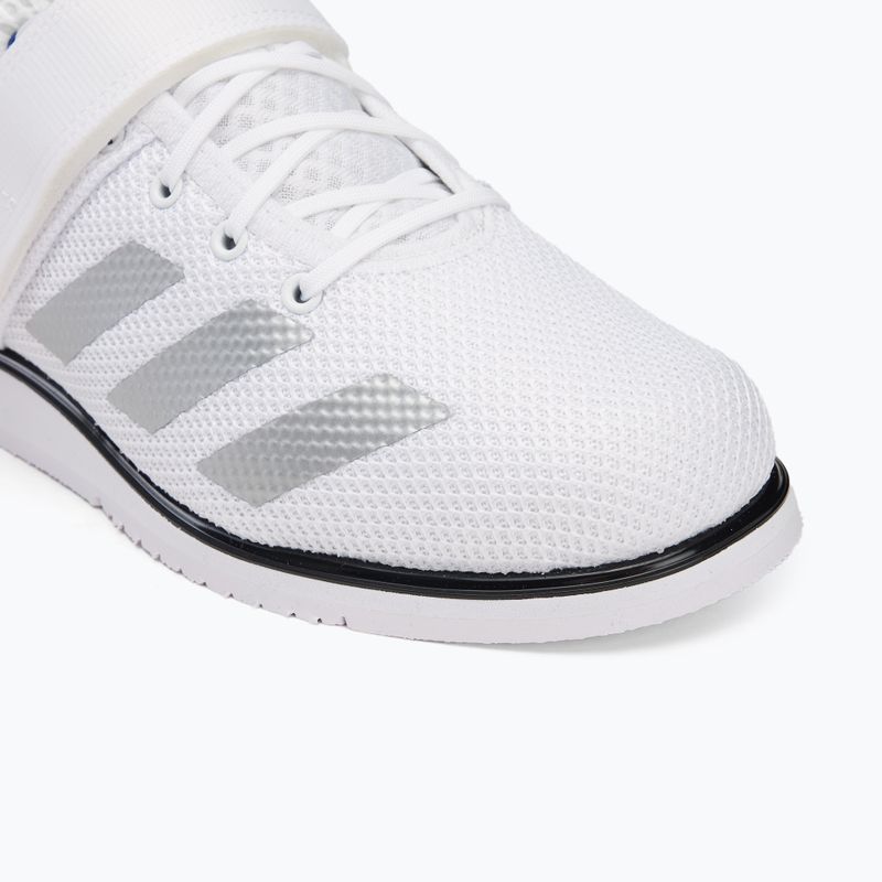 Uomo adidas Powerlift 5 nuvola bianca / nucleo nero / grigio due scarpe da sollevamento pesi 7