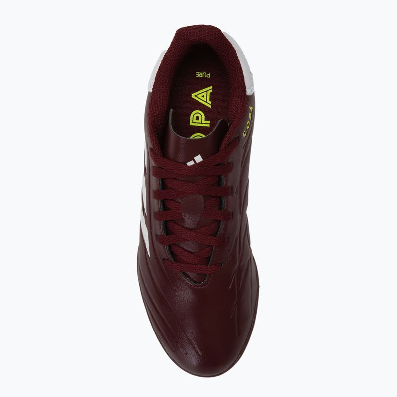 Scarpe da calcio per bambini adidas Copa Pure II Club TF shadow red/footwear white/team solar yellow 5