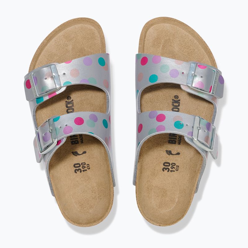 BIRKENSTOCK infradito per bambini Arizona BF Narrow electric metallic dots argento 3