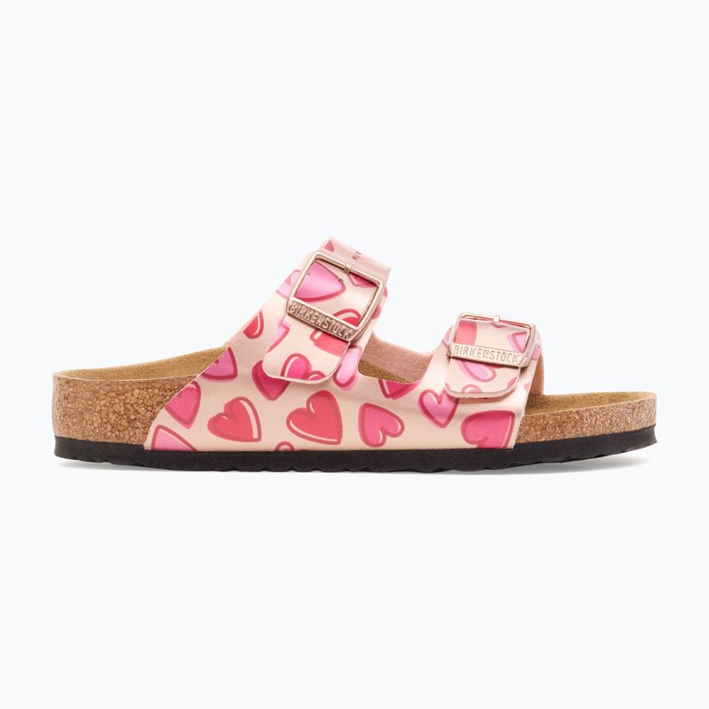 Sandali per bambini BIRKENSTOCK Arizona Birko-Flor Narrow electric metallic copper hearts 2