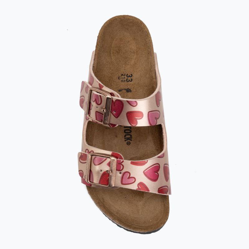 Sandali per bambini BIRKENSTOCK Arizona Birko-Flor Narrow electric metallic copper hearts 5