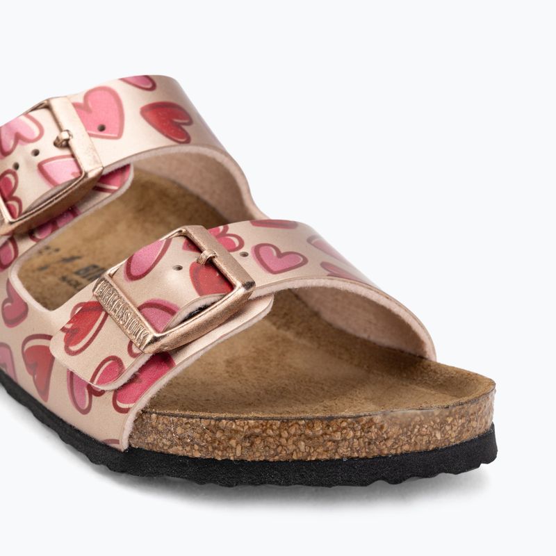 Sandali per bambini BIRKENSTOCK Arizona Birko-Flor Narrow electric metallic copper hearts 7