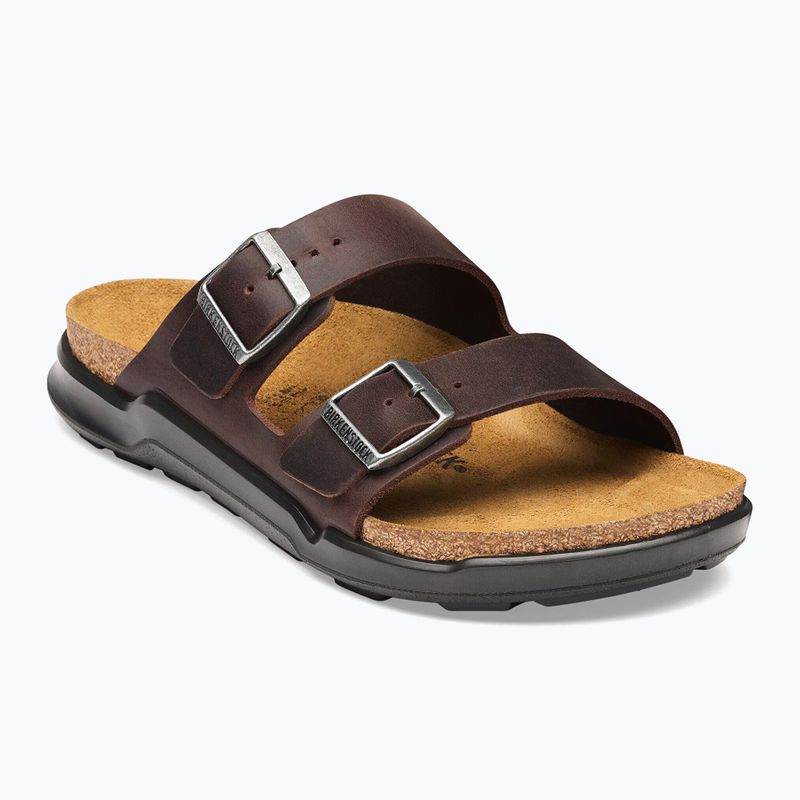Ciabatte da uomo BIRKENSTOCK Arizona Crosstown Oiled Leather Regular habana/black