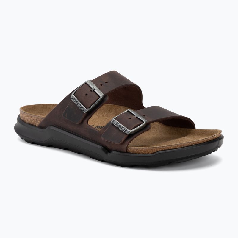 Ciabatte da uomo BIRKENSTOCK Arizona Crosstown Oiled Leather Regular habana/black