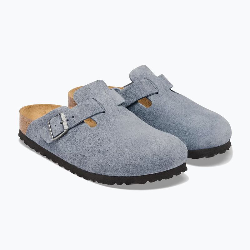 Ciabatte BIRKENSTOCK Boston Suede Leather stone blue 3