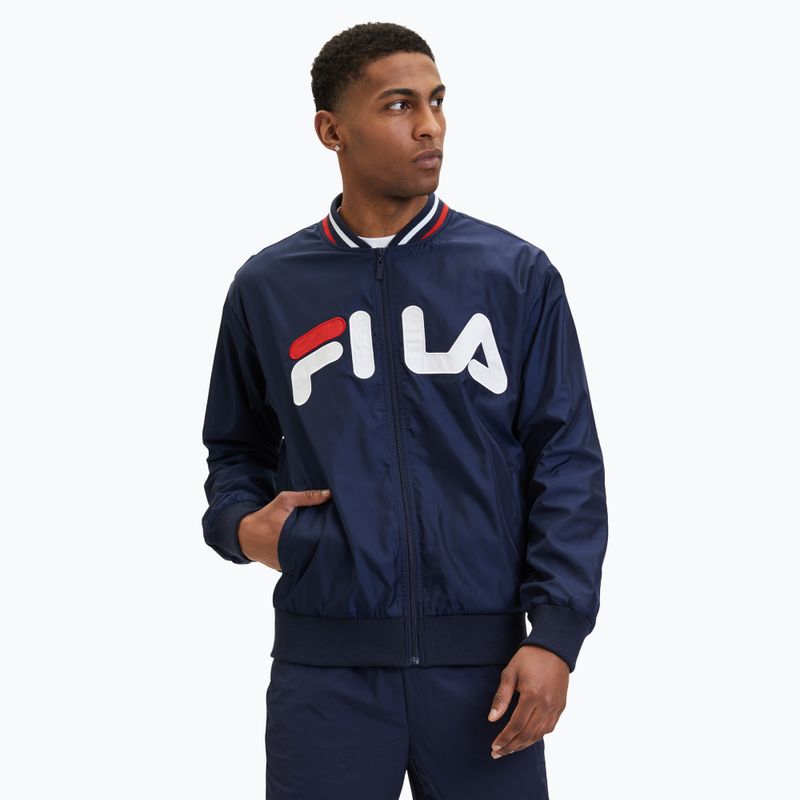 Giacca da uomo FILA Logrono Logo Bomber giacca nera iris