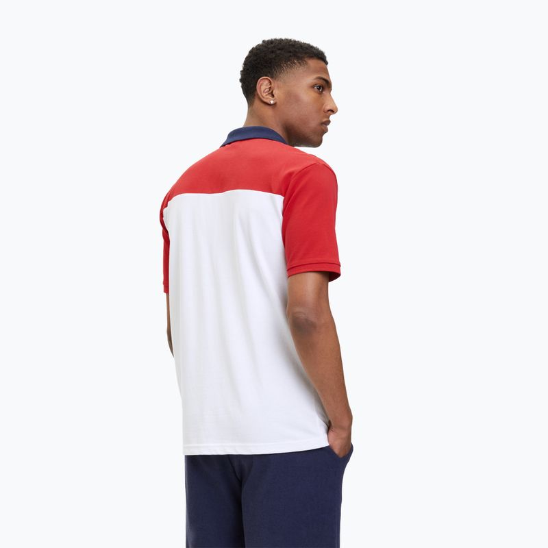 Maglietta polo da uomo FILA Lianshan Blocked bright white-true red 3